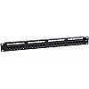 Patch panel, 24-port, UTP, cat. 5e, 1U, 19", Dual block, w/cable holder