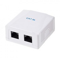 Cat. 5e UTP surface-mount box, 2x RJ-45