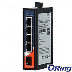 Unmanaged switch,  4x 10/100 RJ-45, 1x SFP, slim housing (ORing IES-C1041P)