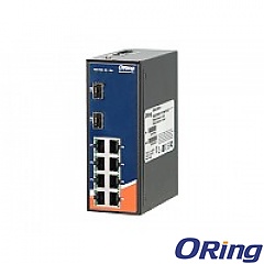 Managed switch,  8x 10/100 RJ-45 + 2x1000 SFP, O/Open-Ring <10ms (ORing IES-3082GP-LA)