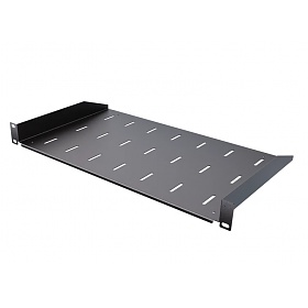 Punched shelf, 19", 270 mm, 1U, black