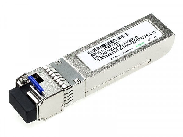 Module, SFP28 1x 25 Gbps LC SM,  20 km, WDM TX:1270nm, DDMI (Wave Optics, WO-28WL-25G27-010K-D) 