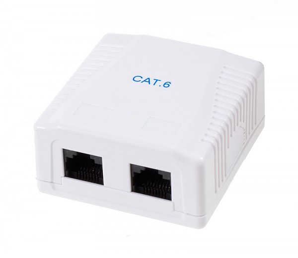 Cat. 6 UTP surface-mount box, 2x RJ-45 