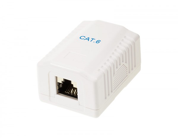 Cat. 6 STP surface-mount box, 1x RJ-45 