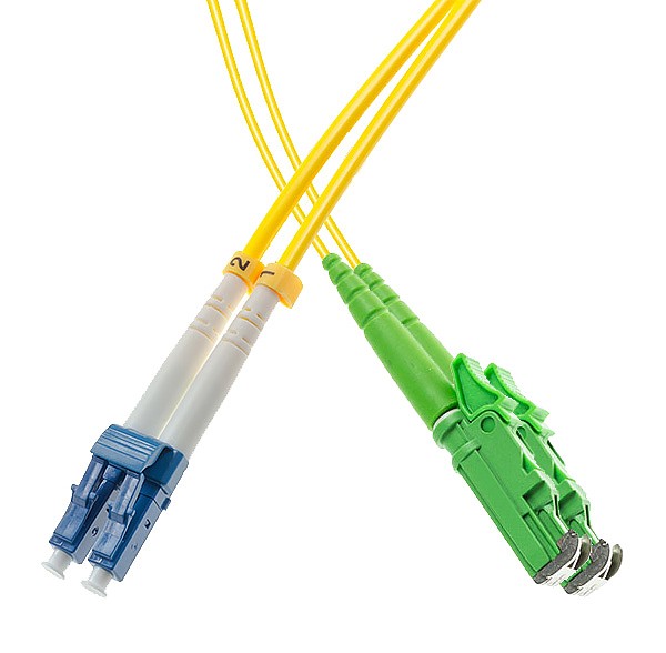 Patchcord E2000/APC-LC/UPC, SM, 9/125 duplex, G652D fiber, 2 m 