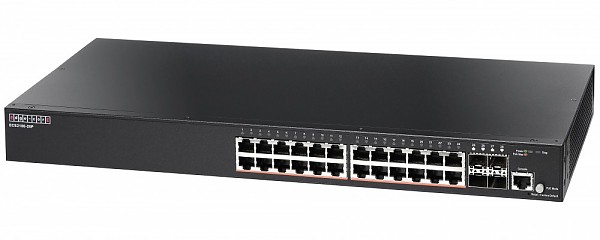 Smart switch, 24x 10/100/1000 RJ-45, 4 slide-in SFP, PoE+, 19" (Edge-corE ECS2100-28P) 