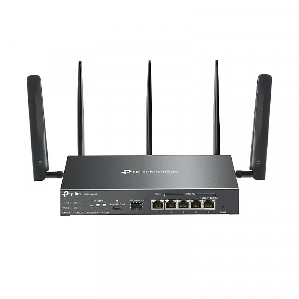 3000Mbps Wireless gigabit VPN Router Omada, 5x 10/100/1000 RJ-45, 1 SFP slots, desktop (TP-Link ER706W-4G) 