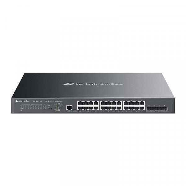 TP-Link SG3428XPP-M2, Managed switch,  24x 2,5G, 4 slide-in 10G SFP+ slot, PoE++, 19"