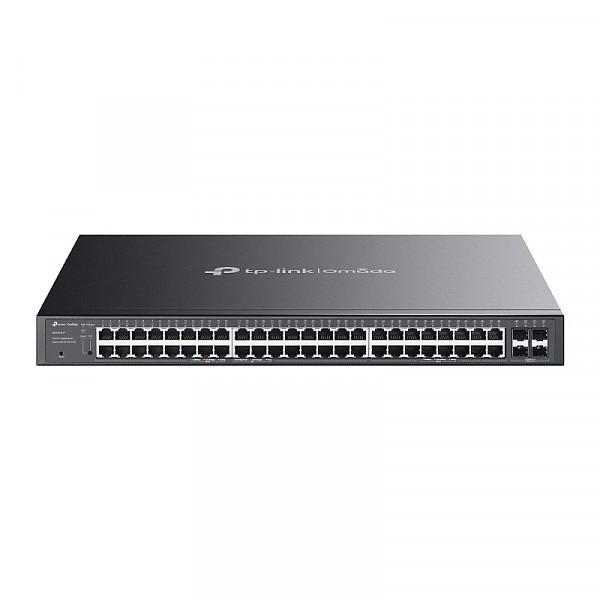 Smart switch, 48x 10/100/1000 RJ-45, 4 slide-in SFP slot, PoE+, 19" (TP-Link SG2452LP) 