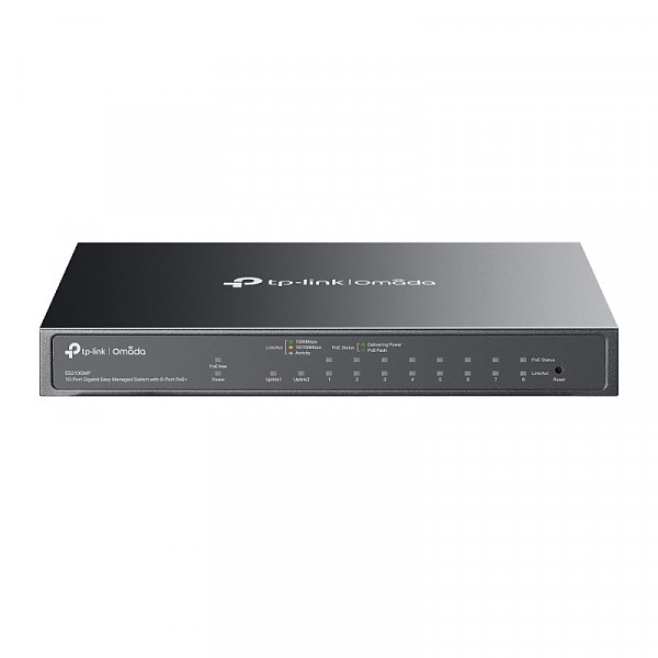 Managed switch,  10x 10/100/1000 RJ-45, PoE+, desktop (TP-Link ES210GMP) 