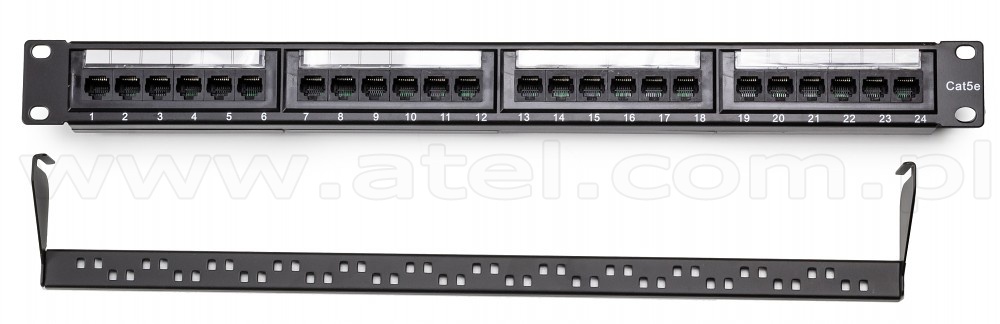24 Ports Cat5e UTP Ethernet Patch Panel, 1U Rack Mount 69178